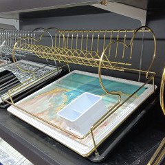 Gold and Marble Plate Rack